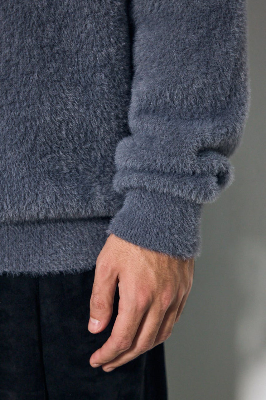 【AW先行アイテム】シャギーロゴニットトップス GRY M