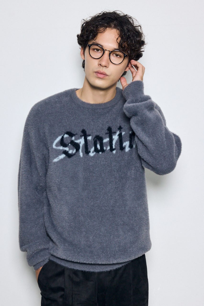【AW先行アイテム】シャギーロゴニットトップス GRY M