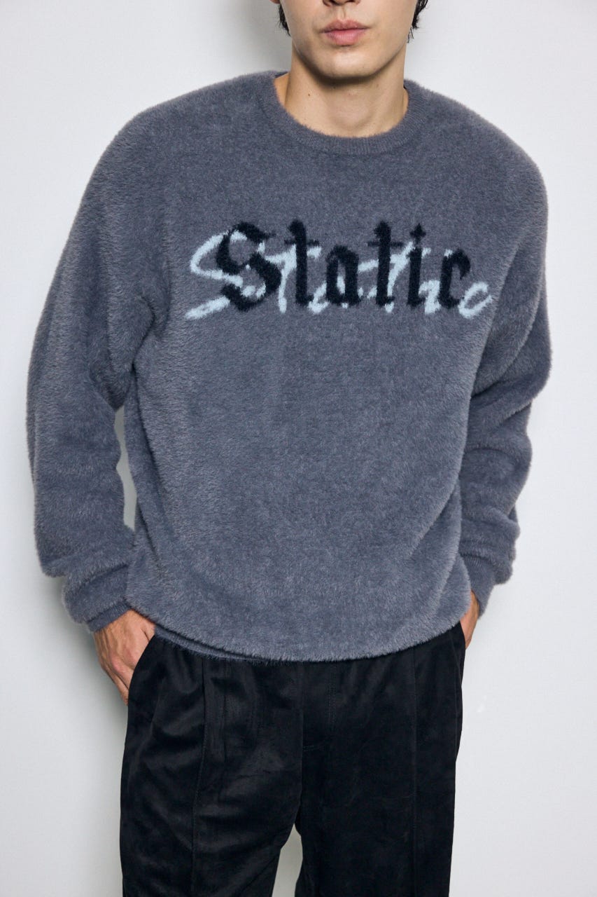 【AW先行アイテム】シャギーロゴニットトップス GRY M