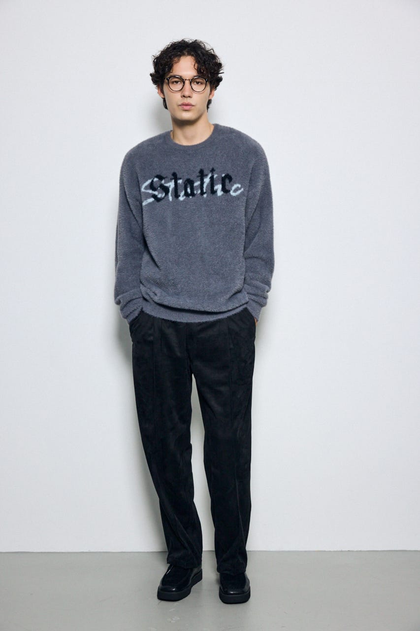 【AW先行アイテム】シャギーロゴニットトップス GRY M