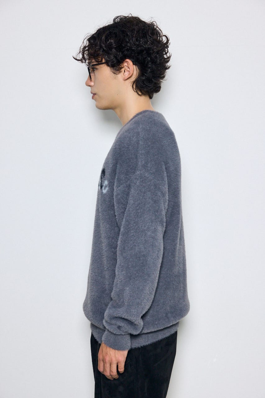 【AW先行アイテム】シャギーロゴニットトップス GRY M