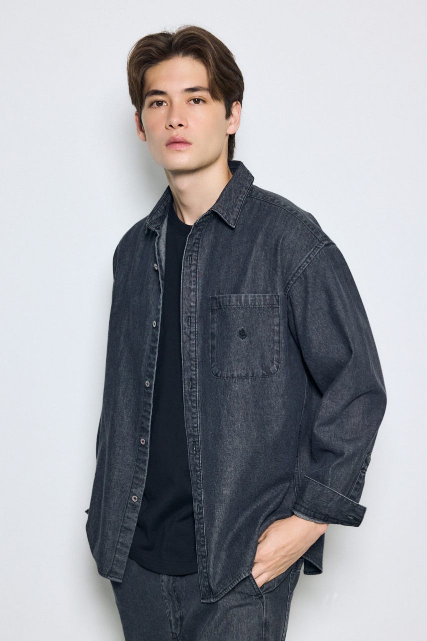 【POLO BCS×AZUL】デニム長袖シャツ BLK M