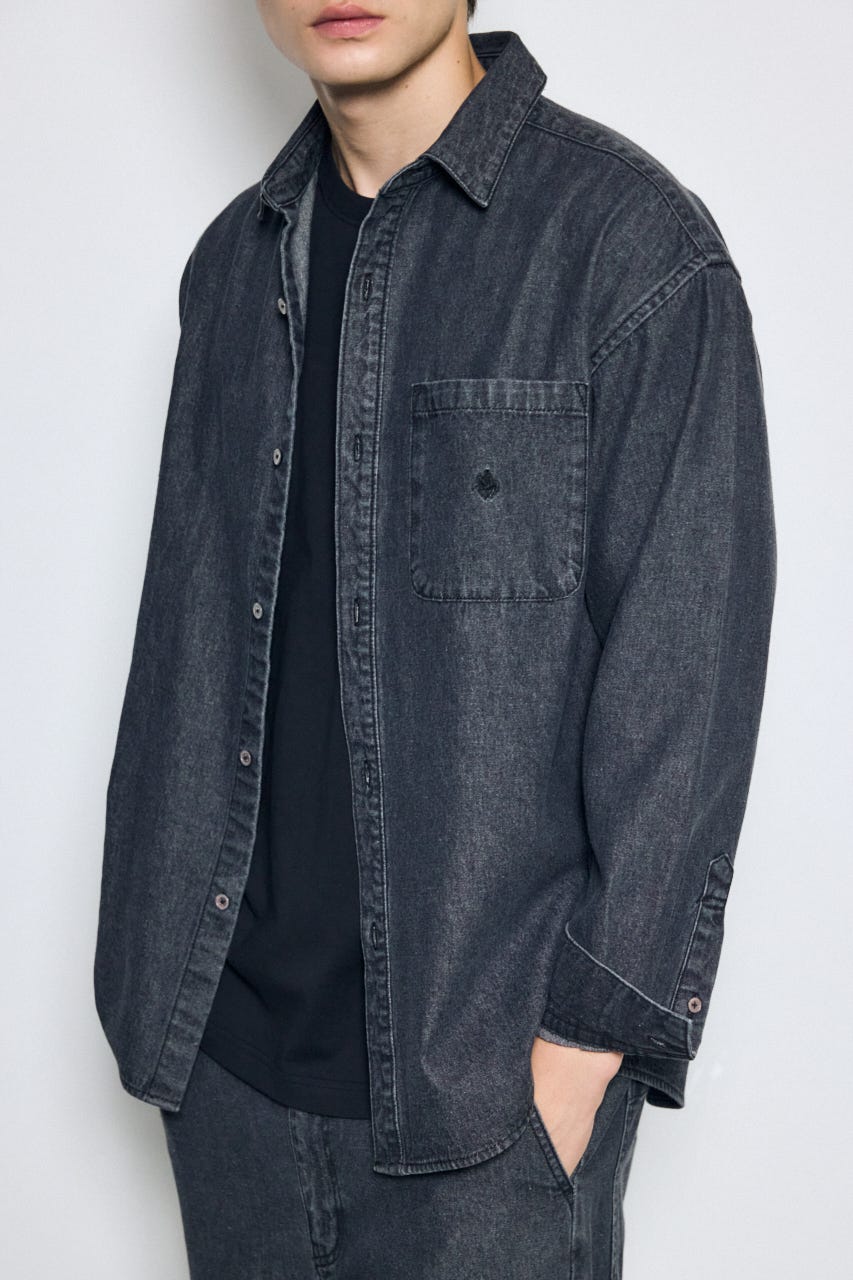 【POLO BCS×AZUL】デニム長袖シャツ BLK M