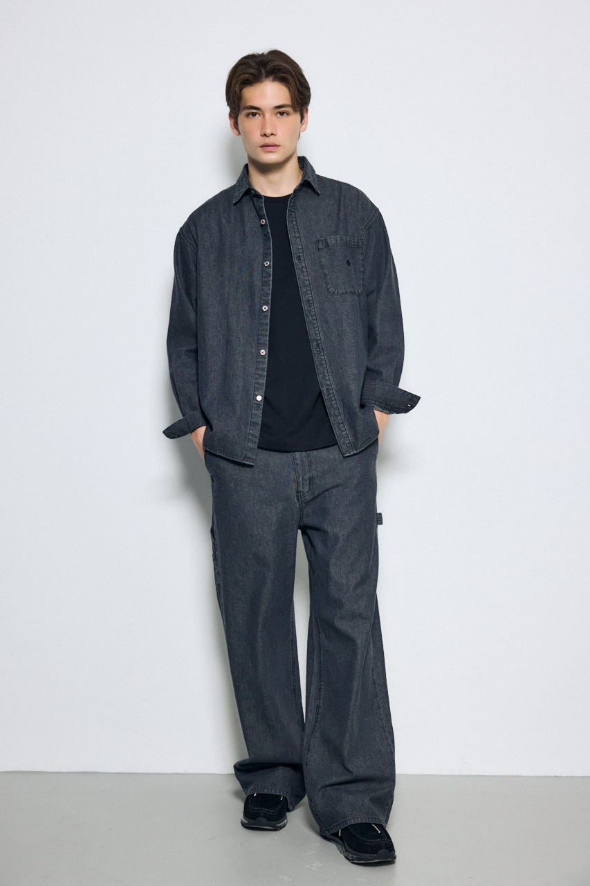 【POLO BCS×AZUL】デニム長袖シャツ BLK M