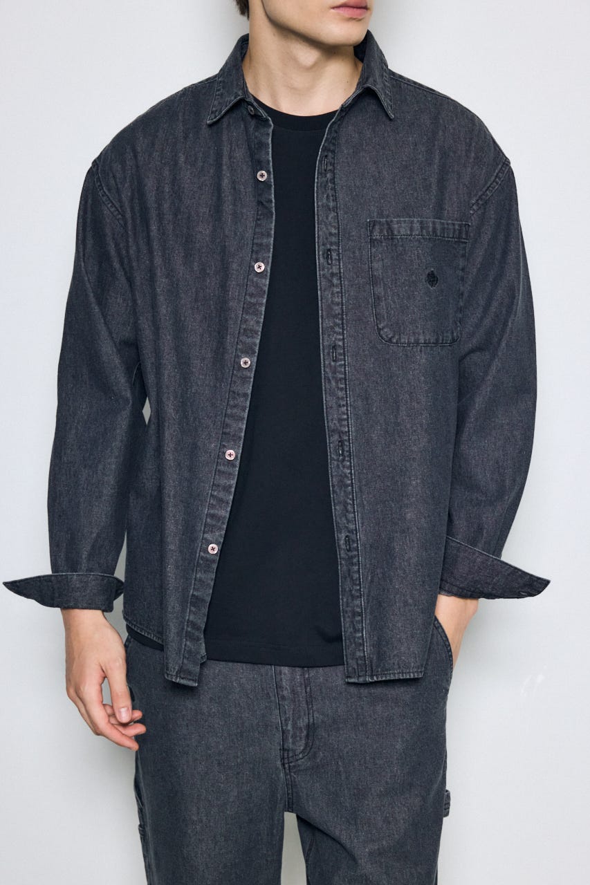 【POLO BCS×AZUL】デニム長袖シャツ BLK M