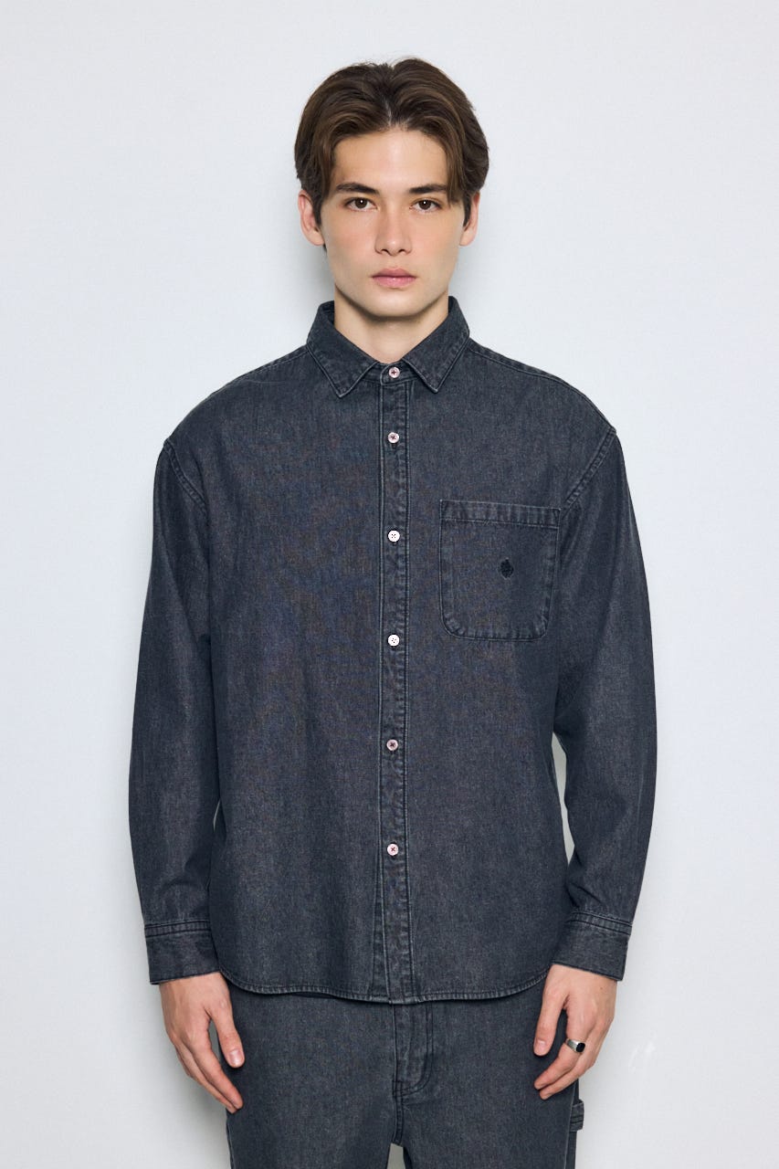 【POLO BCS×AZUL】デニム長袖シャツ BLK M
