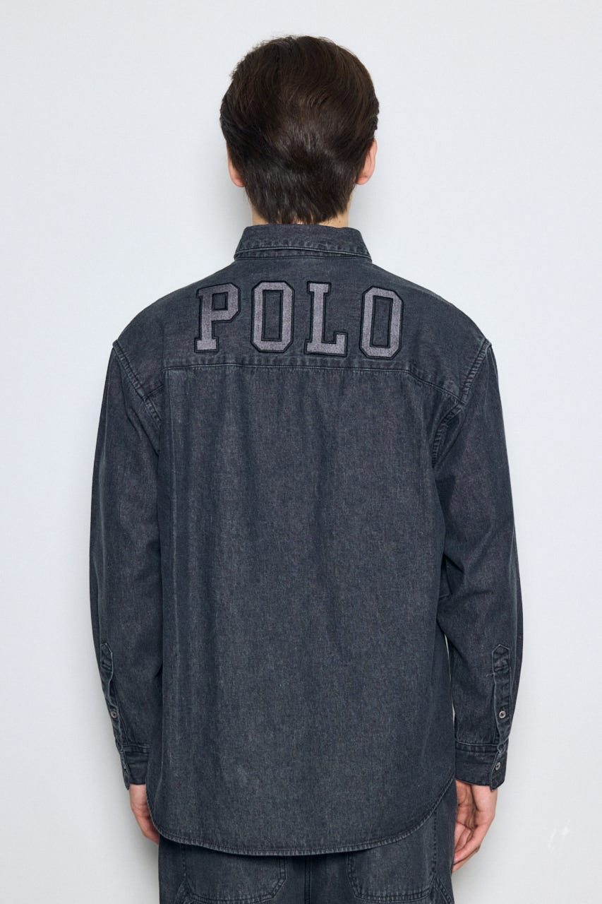【POLO BCS×AZUL】デニム長袖シャツ BLK M