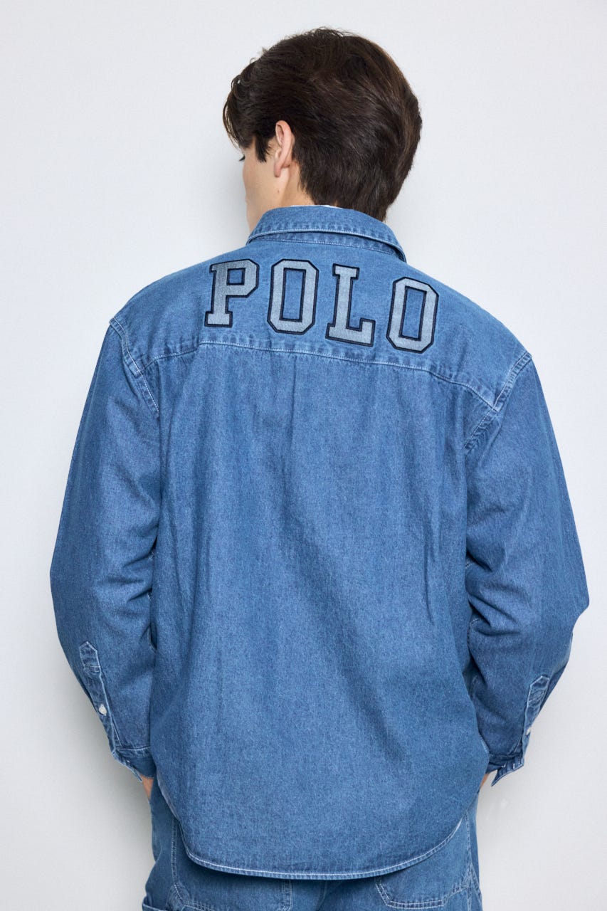 【POLO BCS×AZUL】デニム長袖シャツ BLU M
