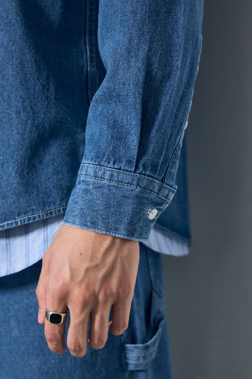 【POLO BCS×AZUL】デニム長袖シャツ BLU M