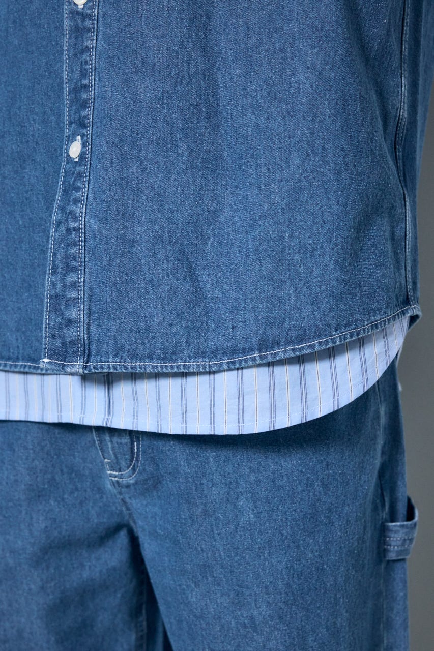 【POLO BCS×AZUL】デニム長袖シャツ BLU M