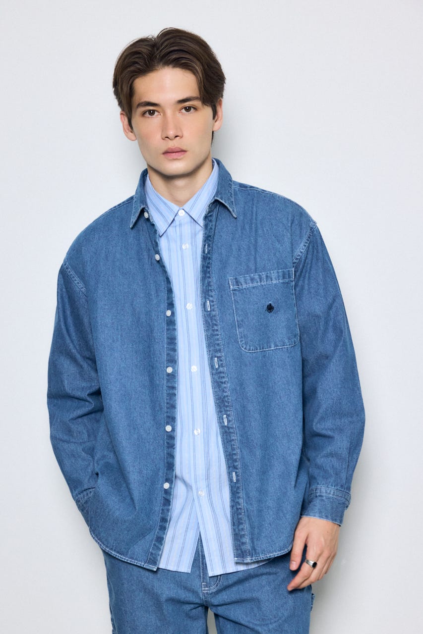 【POLO BCS×AZUL】デニム長袖シャツ BLU M