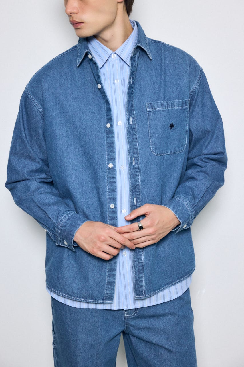 【POLO BCS×AZUL】デニム長袖シャツ BLU M