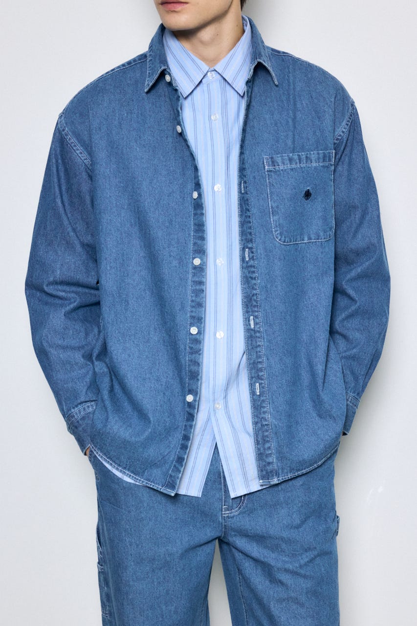 【POLO BCS×AZUL】デニム長袖シャツ BLU M