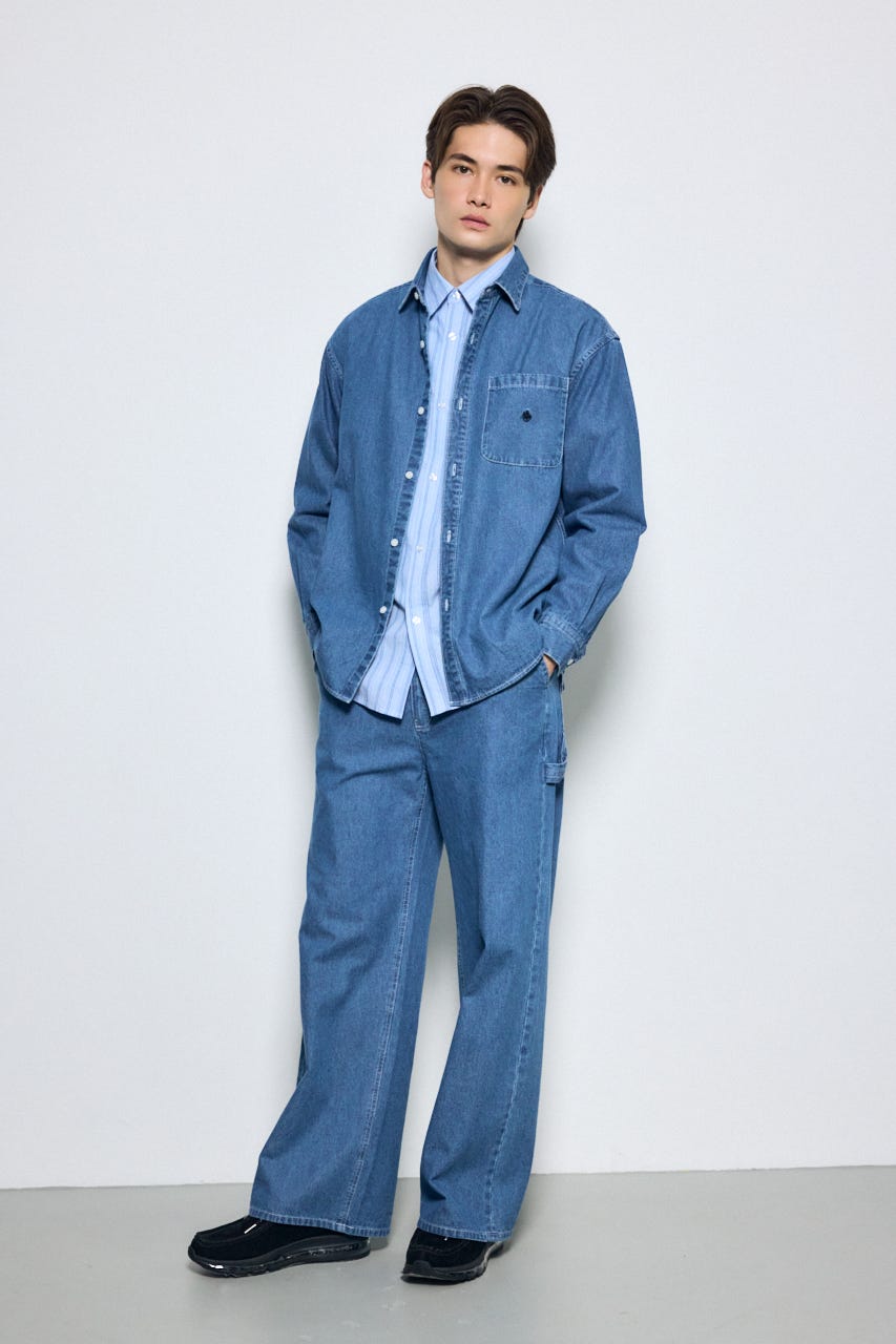 【POLO BCS×AZUL】デニム長袖シャツ BLU M