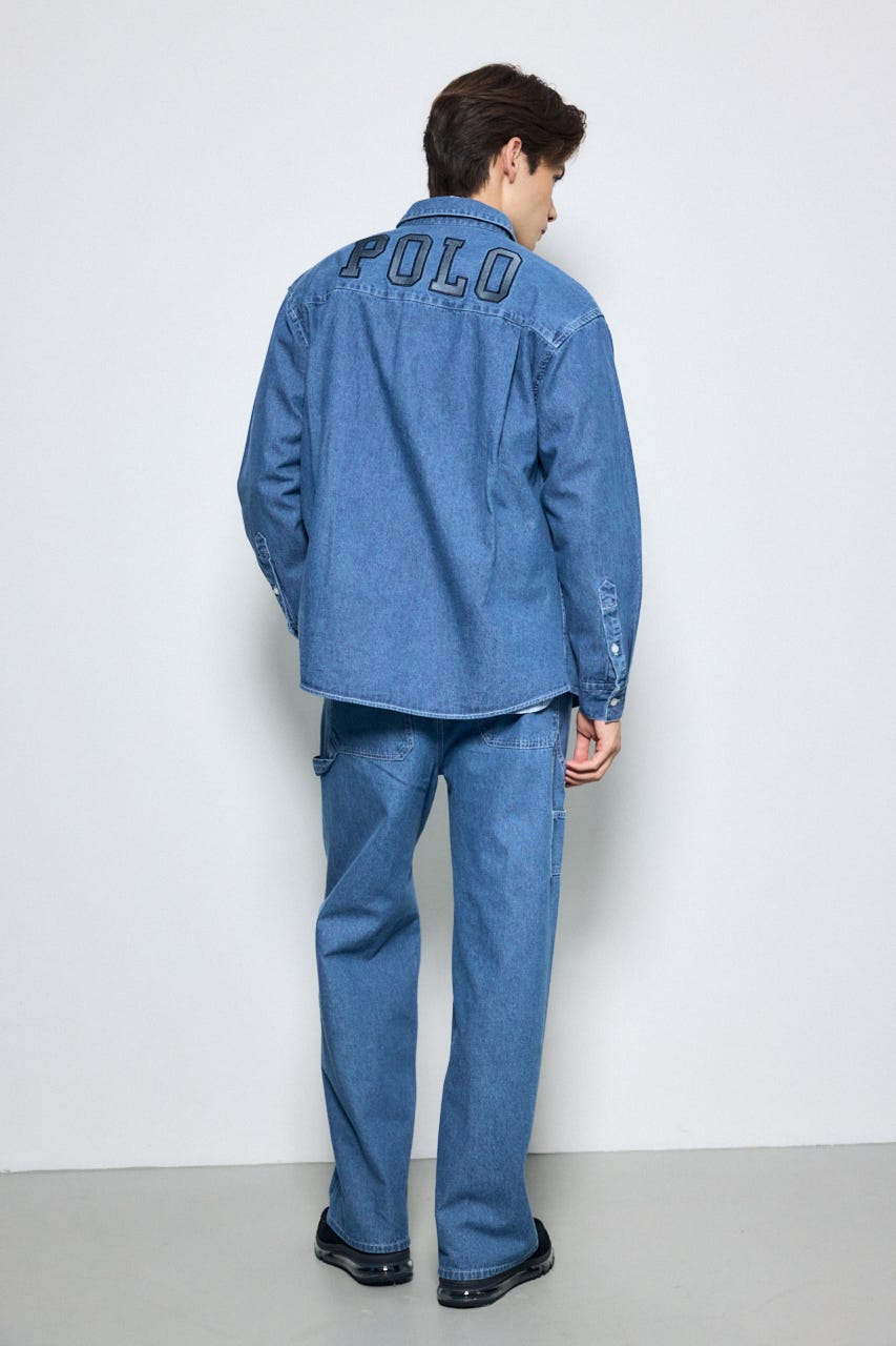 【POLO BCS×AZUL】デニム長袖シャツ BLU M