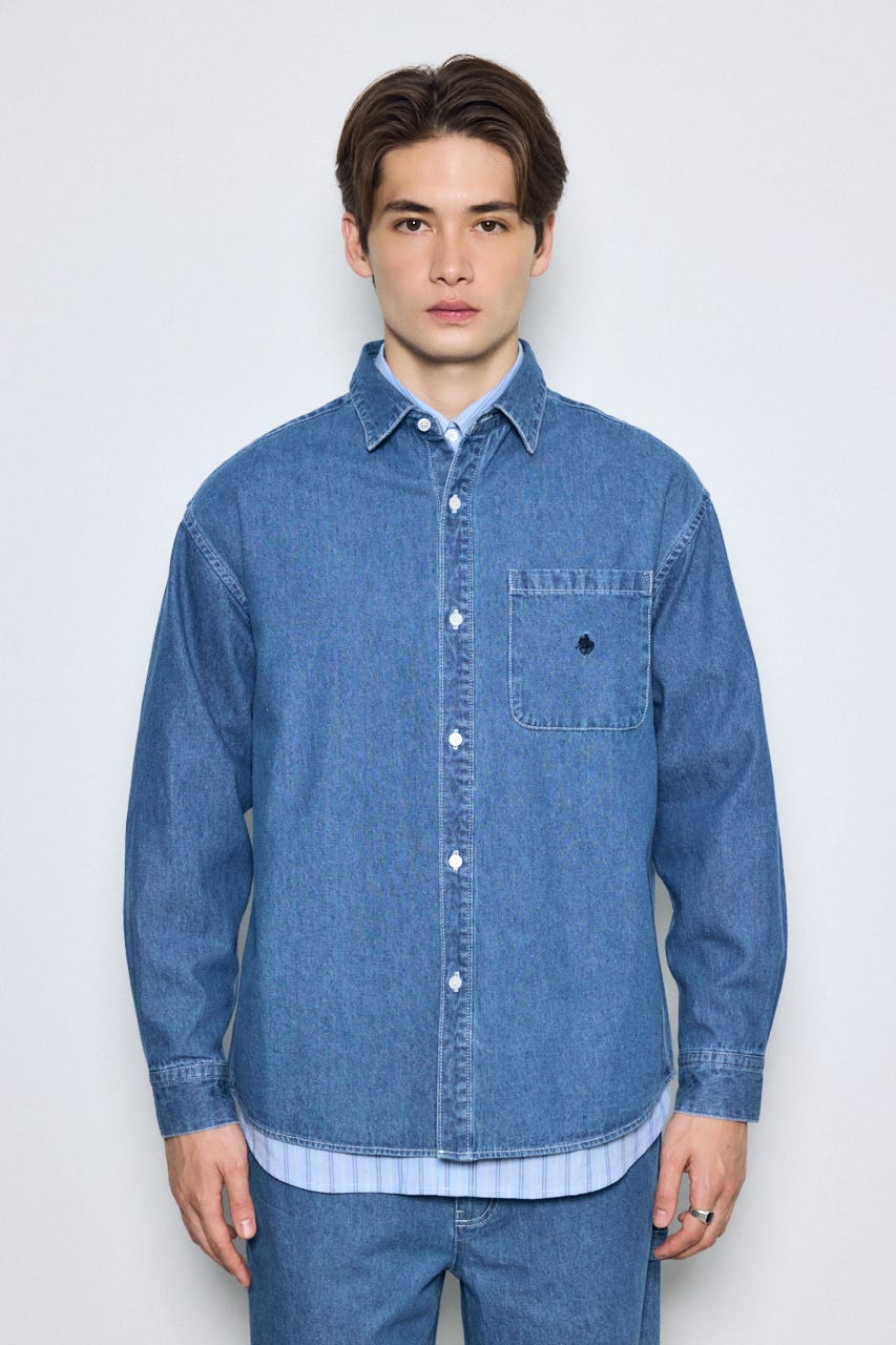 【POLO BCS×AZUL】デニム長袖シャツ BLU M