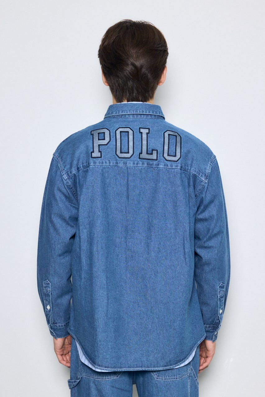 【POLO BCS×AZUL】デニム長袖シャツ BLU M