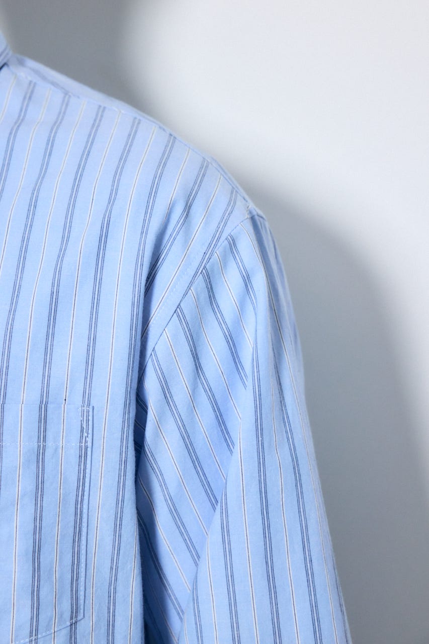 ＜先行予約＞【POLO BCS×AZUL】ストライプシャツ 柄BLU L