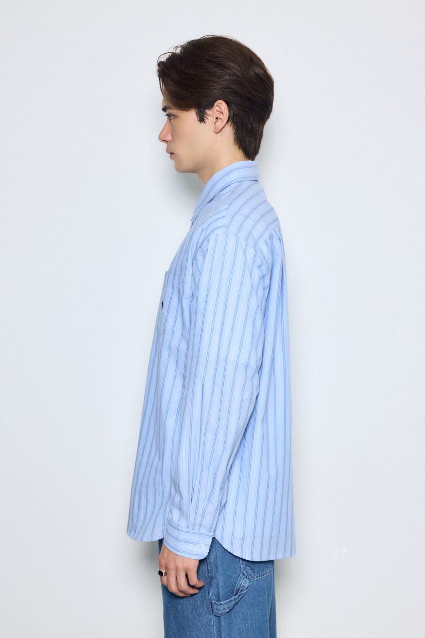 ＜先行予約＞【POLO BCS×AZUL】ストライプシャツ 柄BLU L