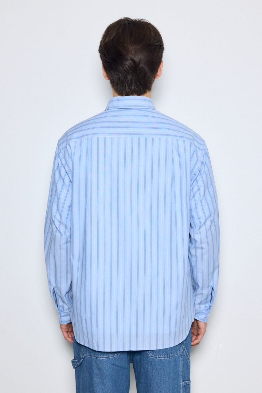 ＜先行予約＞【POLO BCS×AZUL】ストライプシャツ 柄BLU L