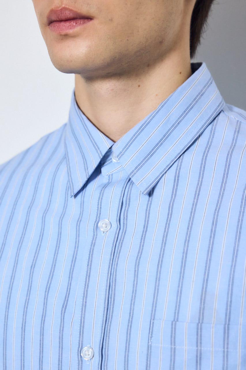 ＜先行予約＞【POLO BCS×AZUL】ストライプシャツ 柄BLU L