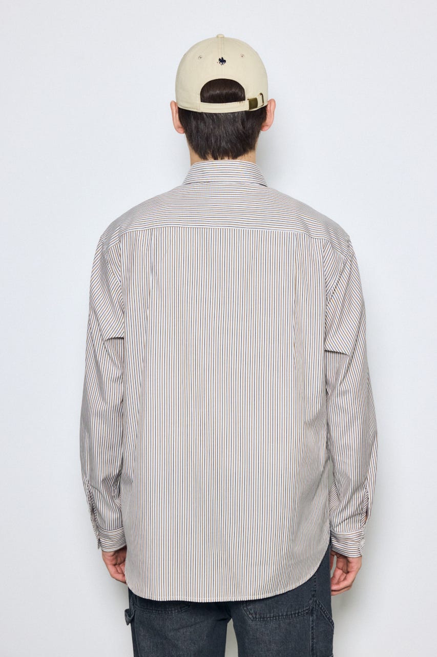 ＜先行予約＞【POLO BCS×AZUL】ストライプシャツ 柄BRN M
