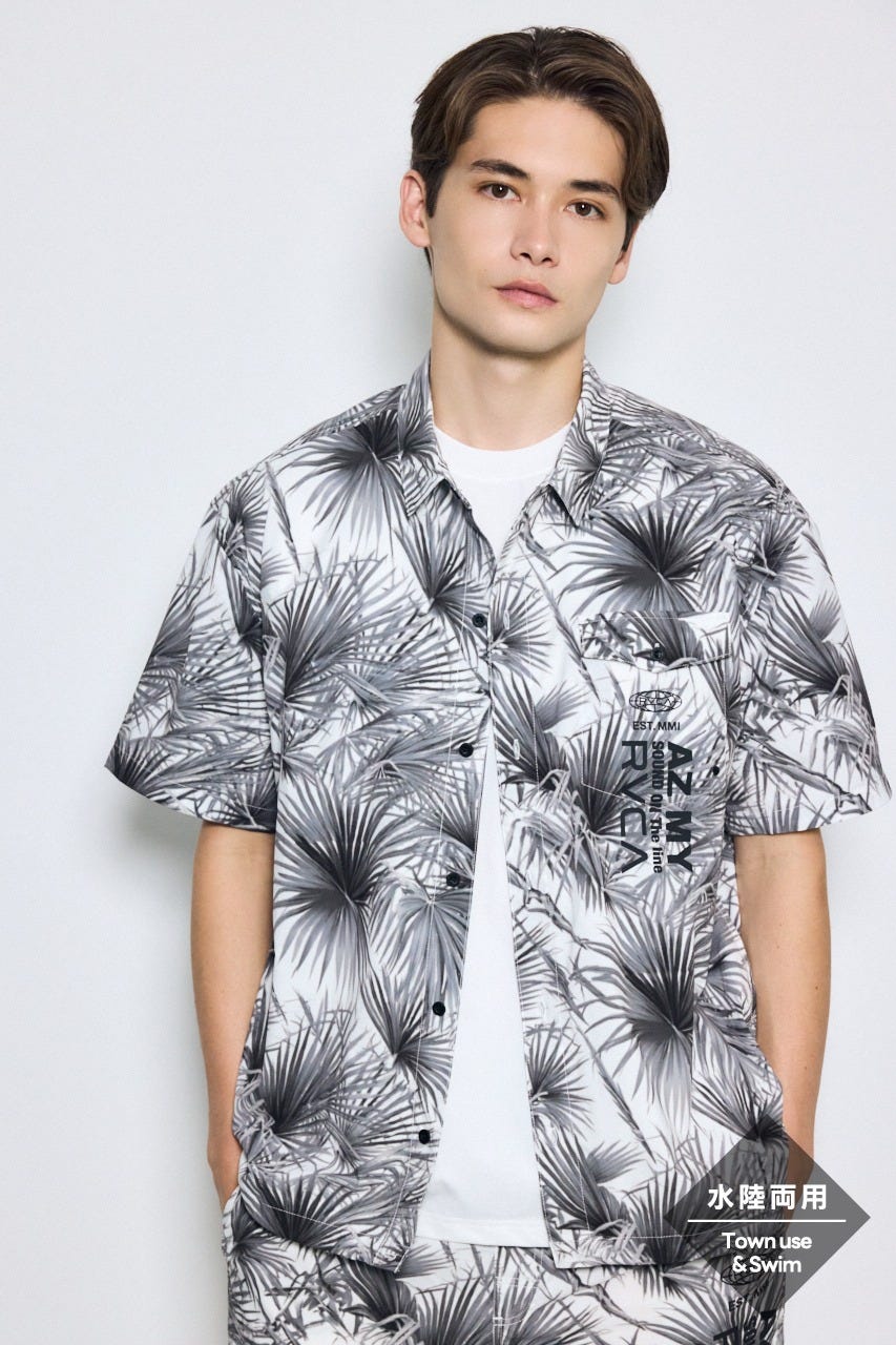 【RVCA×AZUL】総柄シャツ 柄WHT FREE
