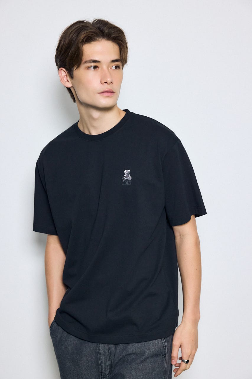 <先行予約>【POLO BCS×AZUL】ベア刺繍TEE BLK L