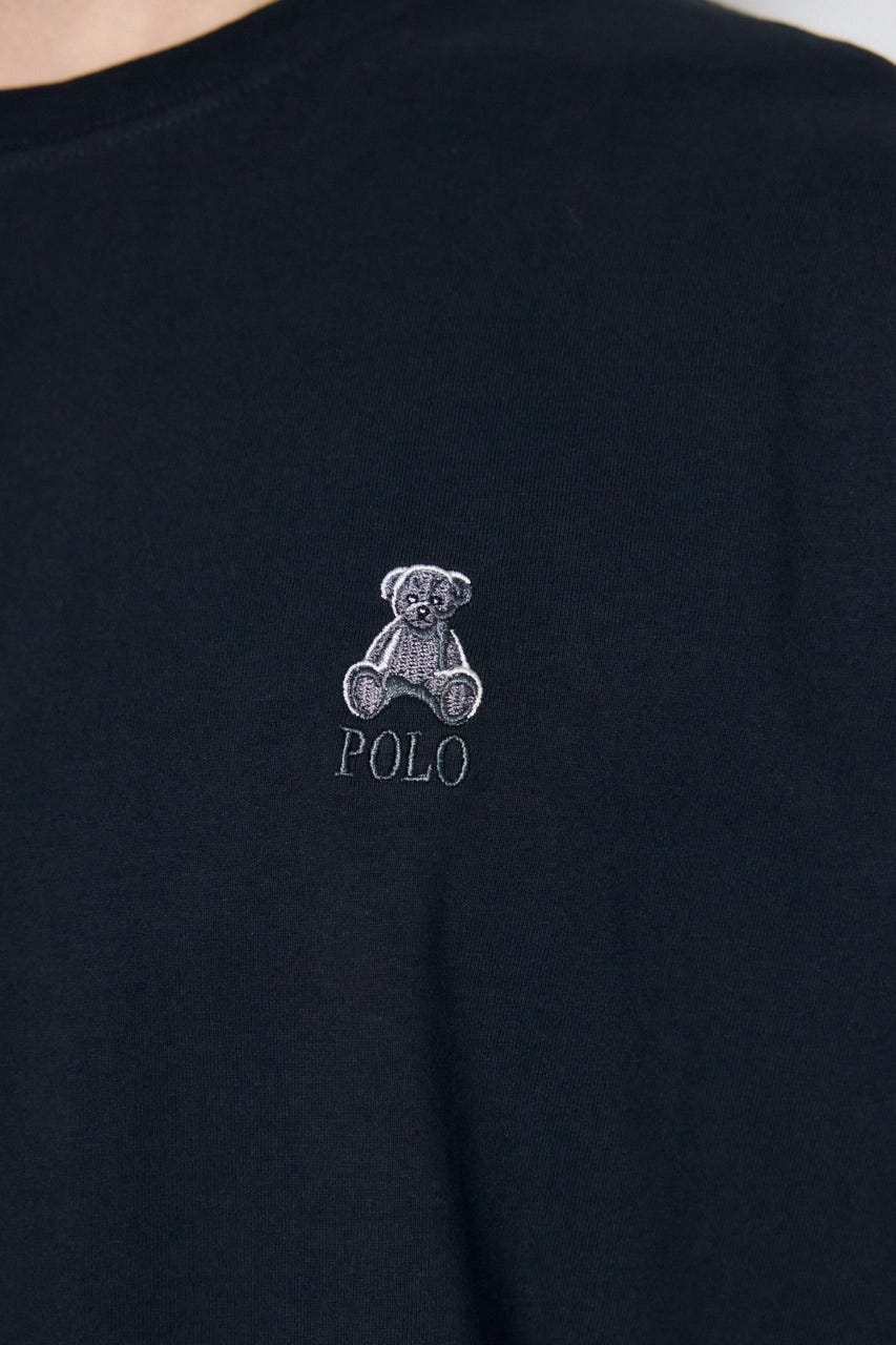 <先行予約>【POLO BCS×AZUL】ベア刺繍TEE BLK L