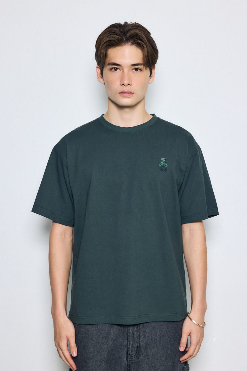 <先行予約>【POLO BCS×AZUL】ベア刺繍TEE D/GRN M