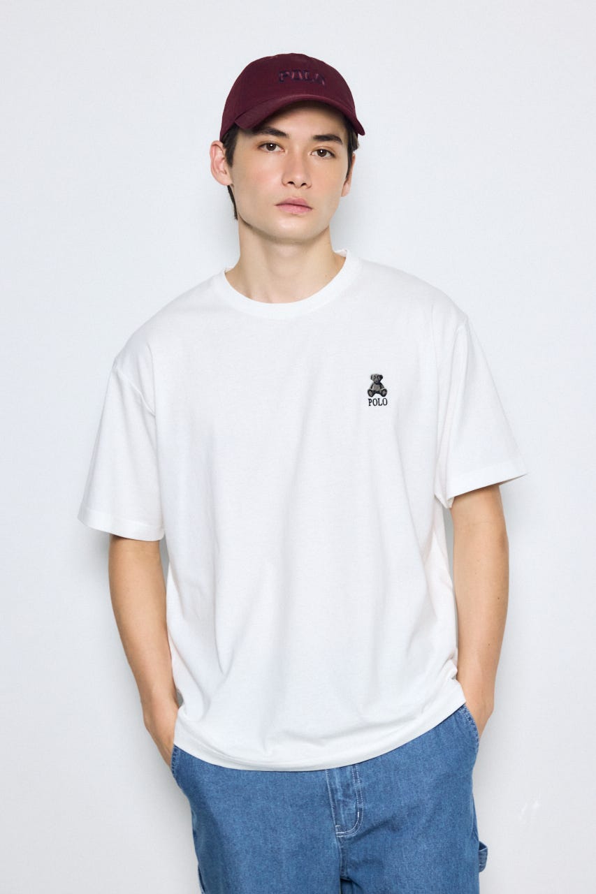<先行予約>【POLO BCS×AZUL】ベア刺繍TEE WHT M