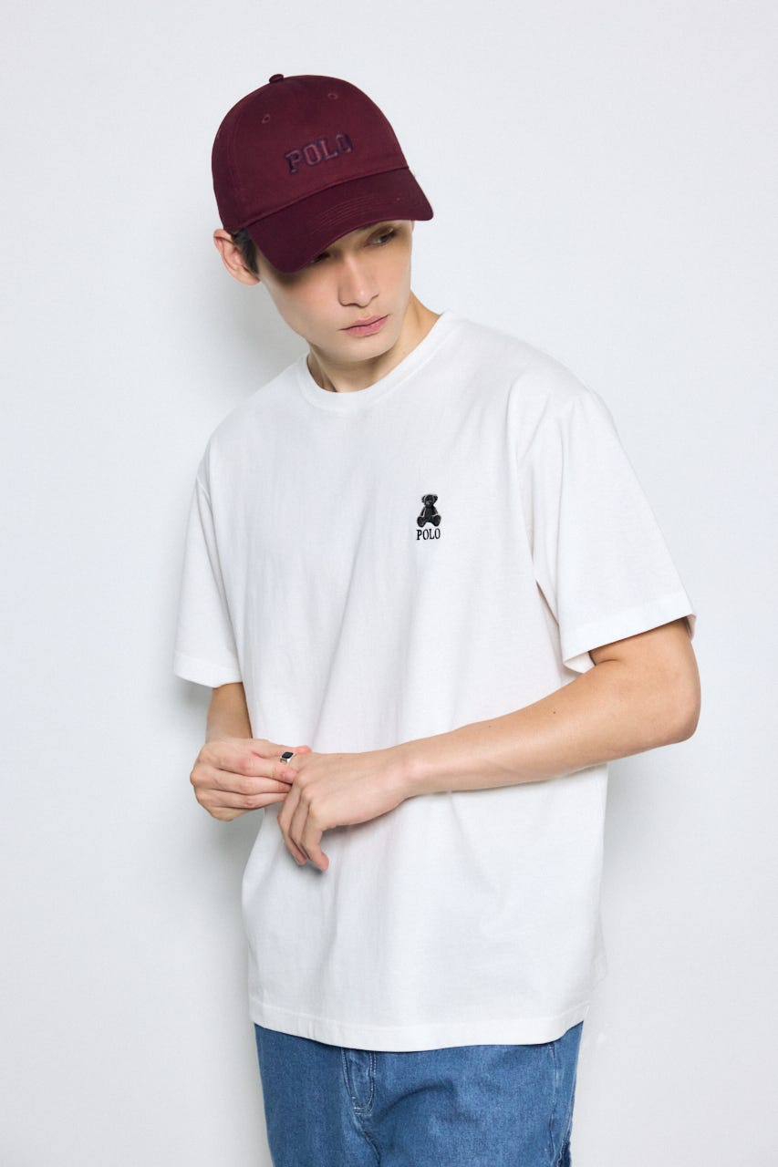 <先行予約>【POLO BCS×AZUL】ベア刺繍TEE WHT M
