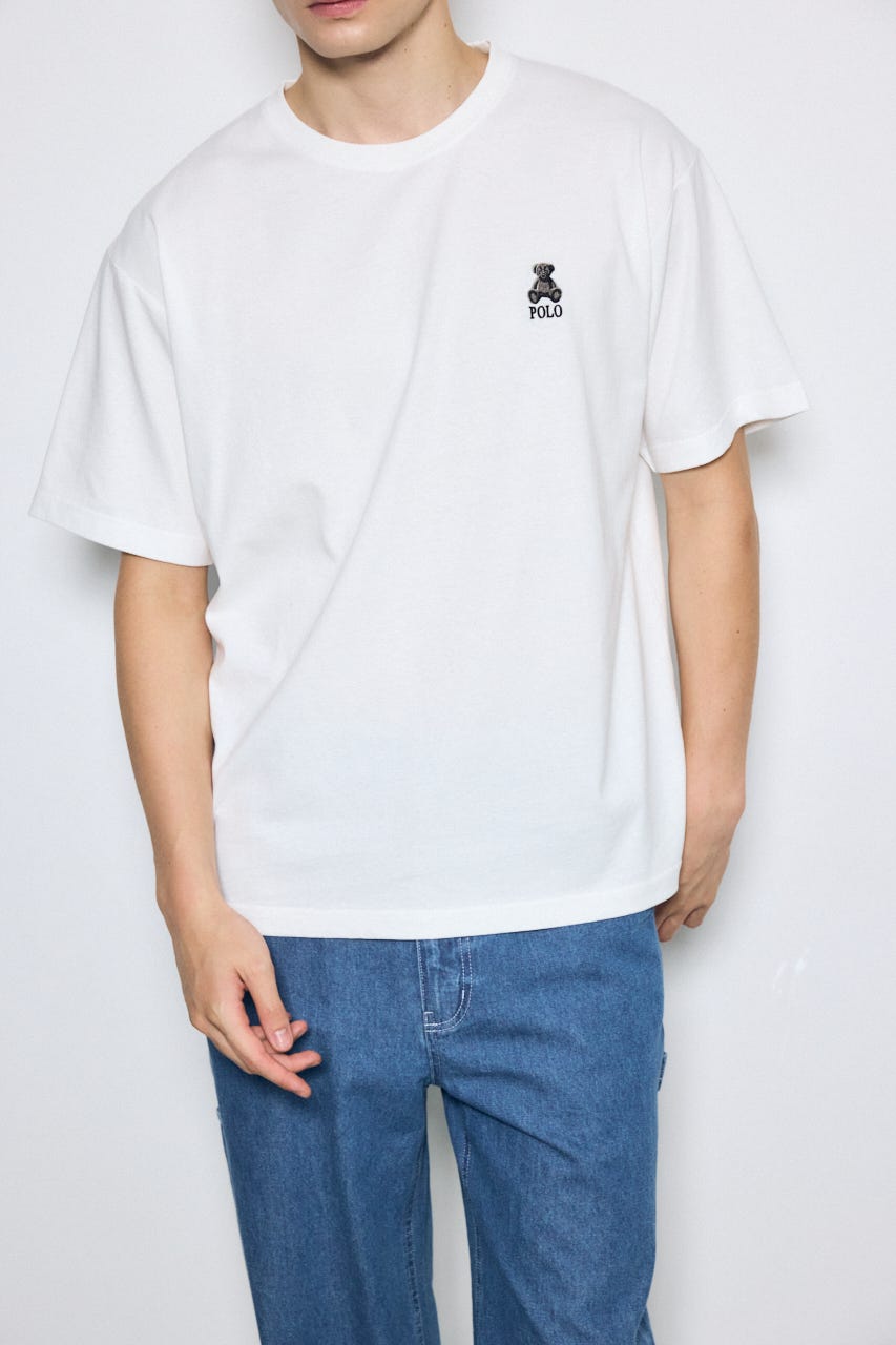 <先行予約>【POLO BCS×AZUL】ベア刺繍TEE WHT M