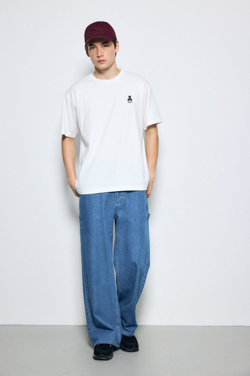 <先行予約>【POLO BCS×AZUL】ベア刺繍TEE WHT M