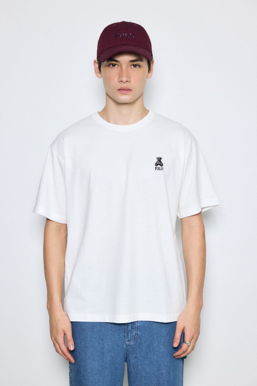 <先行予約>【POLO BCS×AZUL】ベア刺繍TEE WHT M
