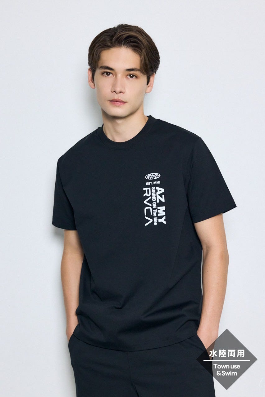 【RVCA×AZUL】バックプリントTEE BLK L
