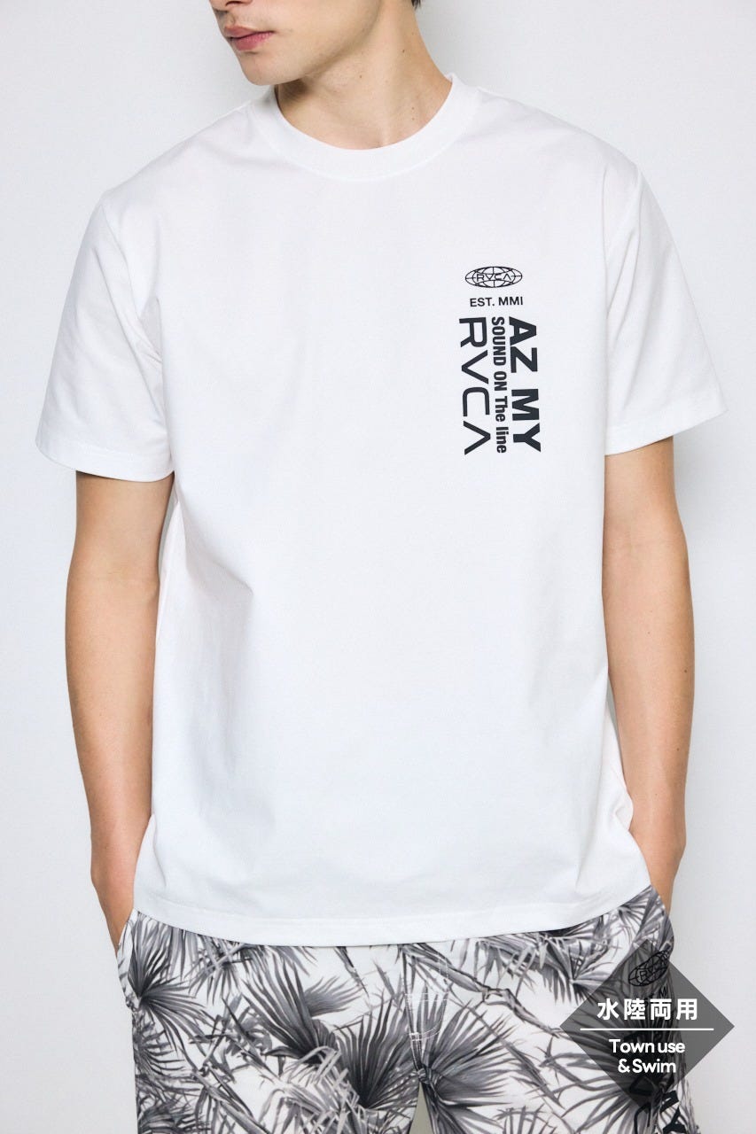 【RVCA×AZUL】バックプリントTEE WHT L