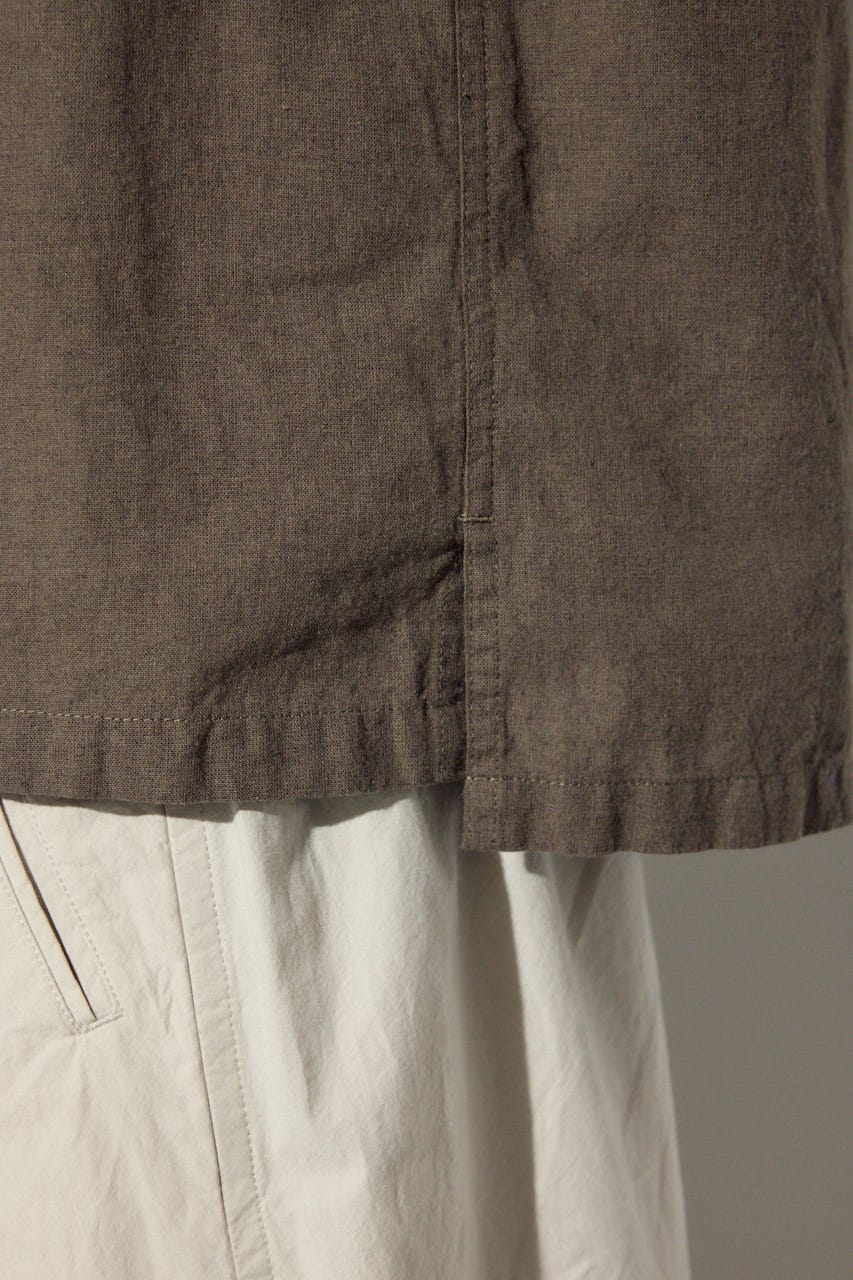 【SS先行アイテム】フレンチリネンCOOLMAXスキッパーシャツ KHA L