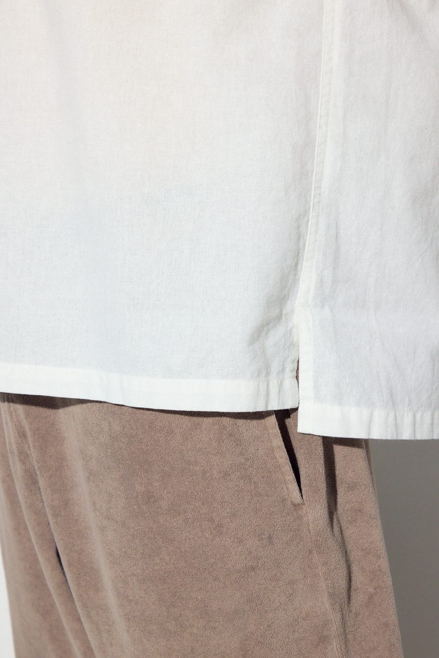 フレンチリネンCOOLMAXスキッパーシャツ WHT L