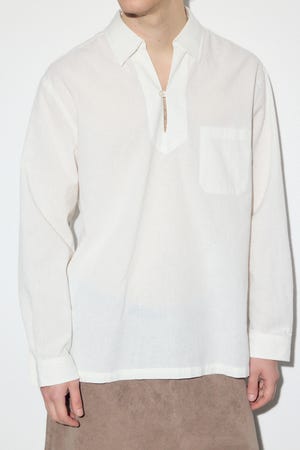 【SS先行アイテム】フレンチリネンCOOLMAXスキッパーシャツ