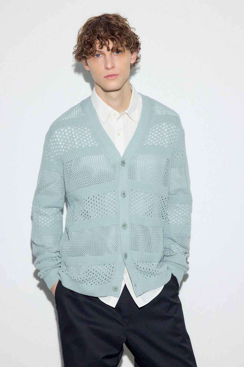 【SS先行アイテム】フレンチリネンCOOLMAXストライプシャツ WHT L