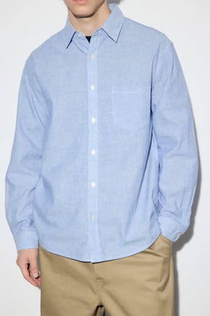 【SS先行アイテム】フレンチリネンCOOLMAXストライプシャツ