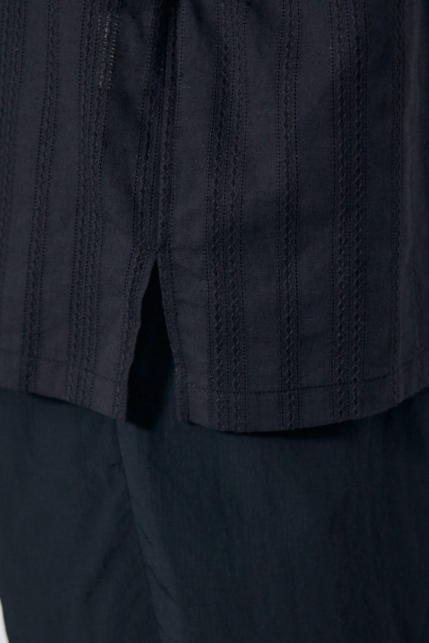 デザインメッシュシャツ BLK M