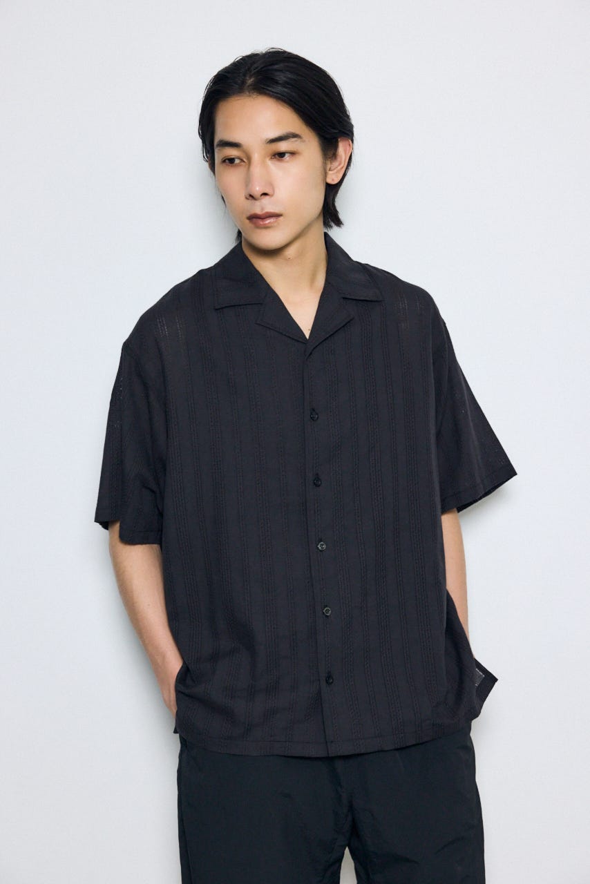 デザインメッシュシャツ BLK M