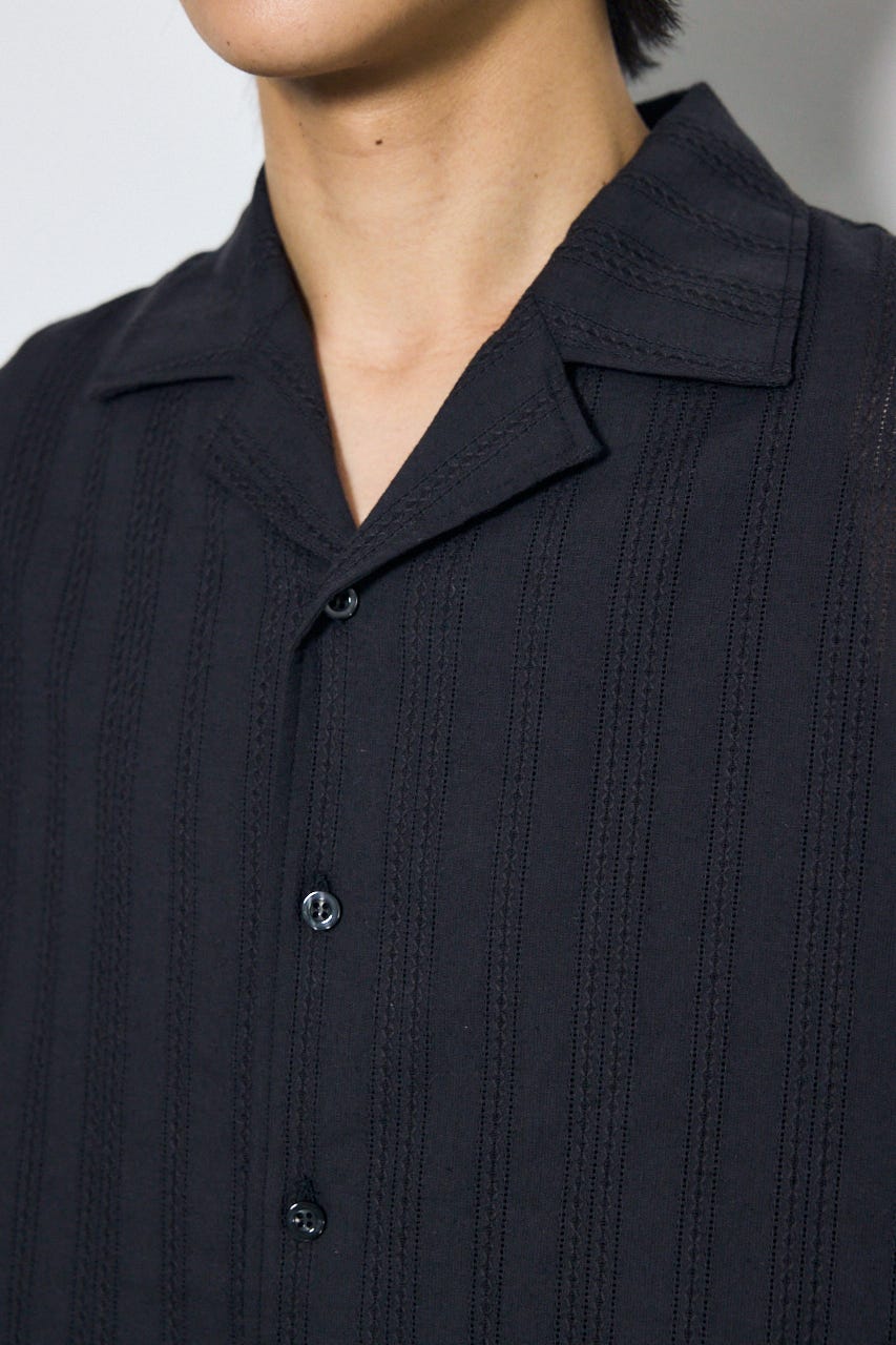 デザインメッシュシャツ BLK M