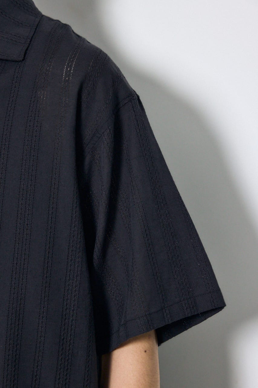 デザインメッシュシャツ BLK M