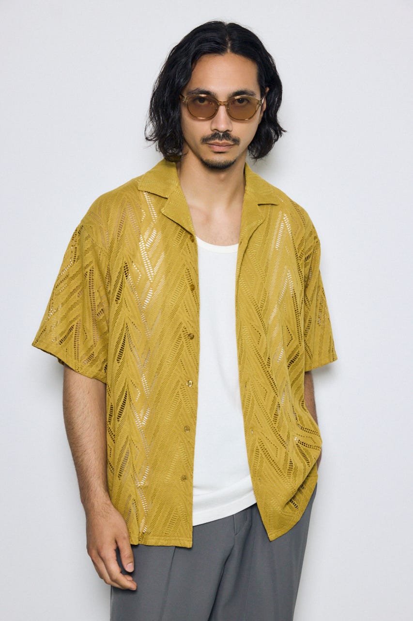 デザインメッシュシャツ D/YEL S