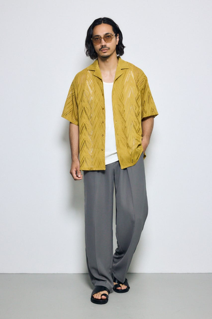 デザインメッシュシャツ D/YEL S