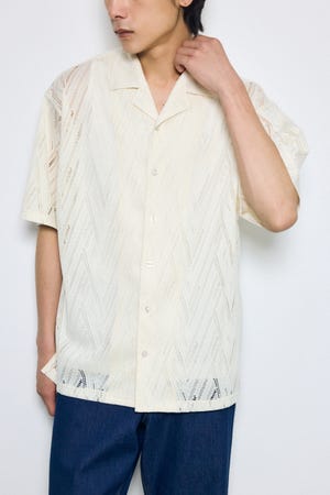 ワイズ　メッシュシャツ　サイズ2 AZUL BY MOUSSY | デザインメッシュシャツ (シャツ・ブラウス ) |SHEL