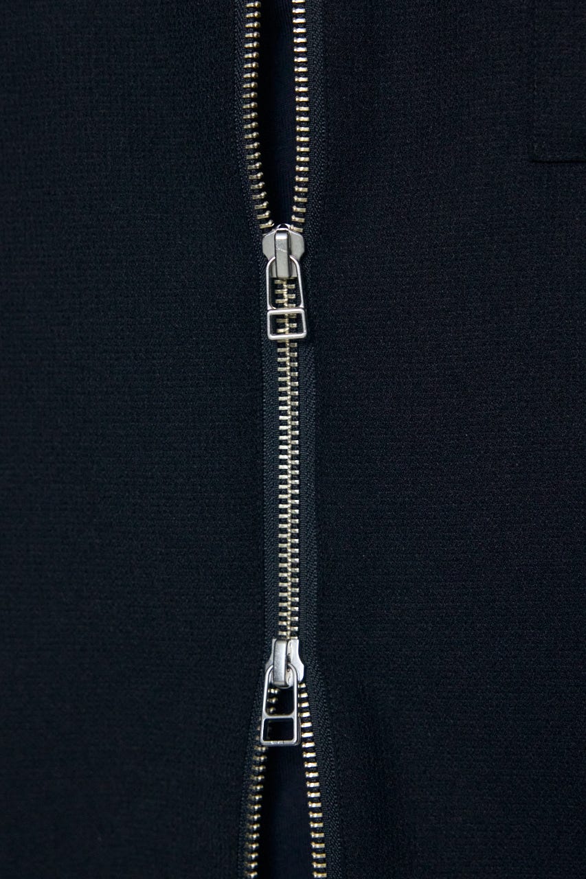 メッシュジップシャツ BLK S